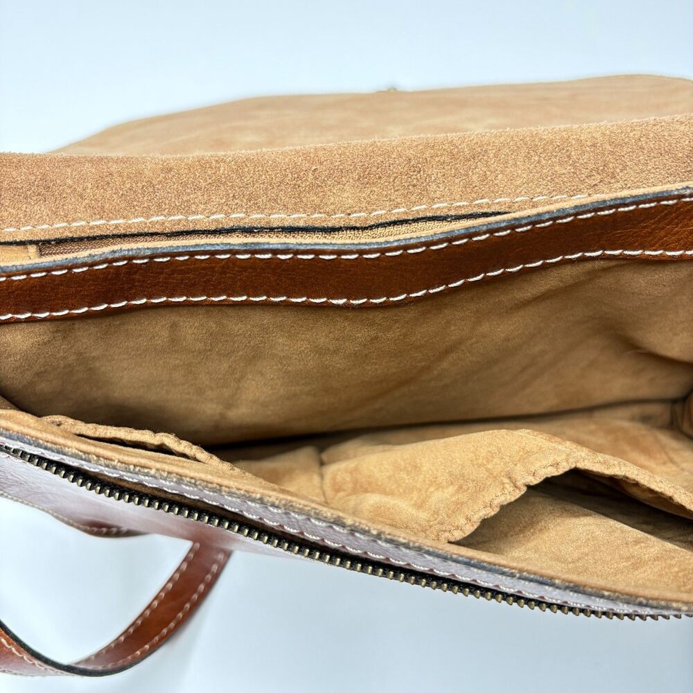 PATRICIA NASH Tooled Leather Crossbody Brown Italian Leather Purse 11" X 9" X 2" - Picture 3 of 15